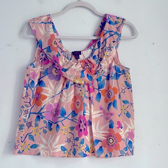 J. Crew Liberty Fabric Pavilion sleeveless cowl floral print tank top sz XS - Picture 1 of 5